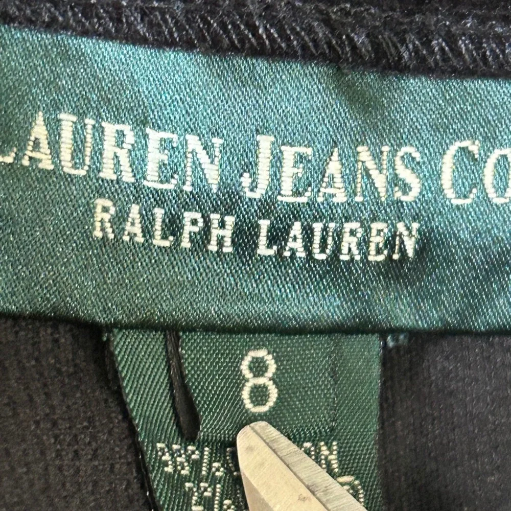 Vintage 90s Ralph Lauren Black Corduroy Maxi Skirt 8 Dark Academia Quiet Luxury - Picture 6 of 8